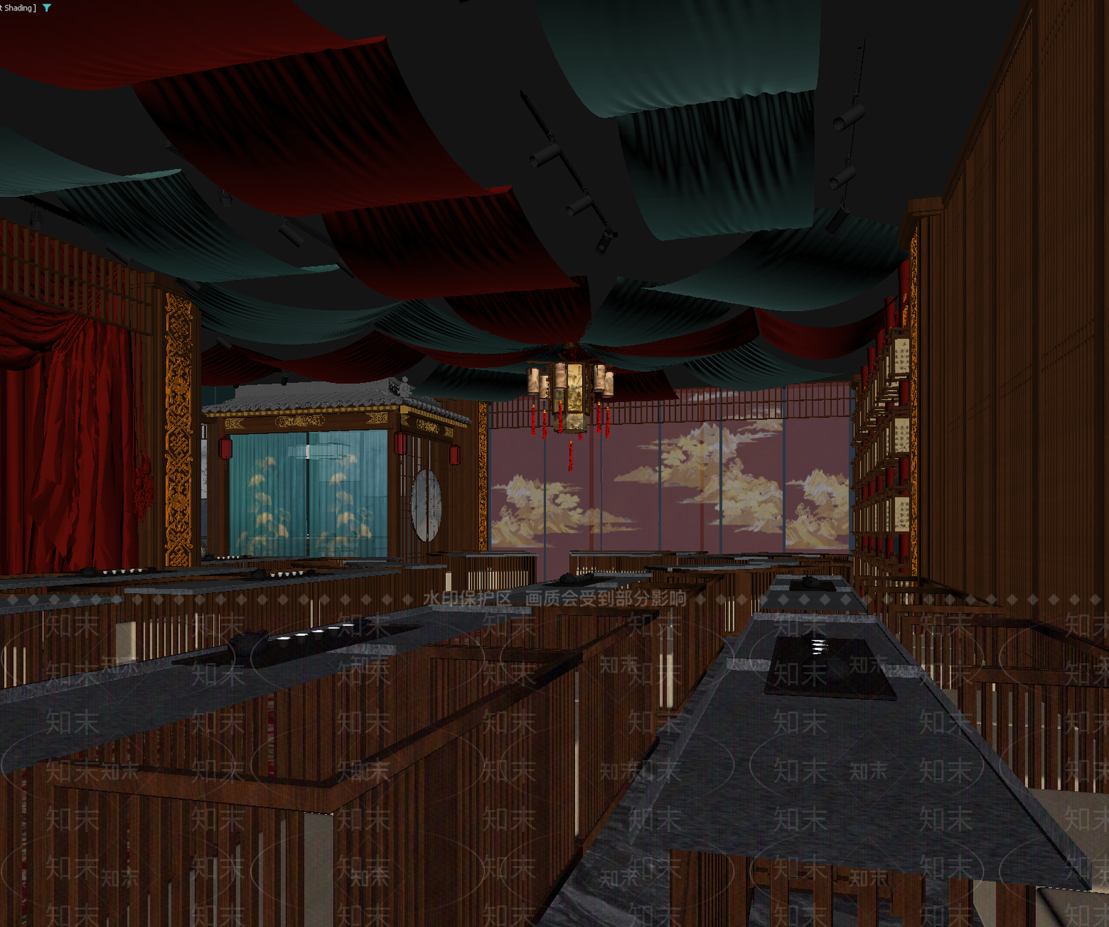 中式茶馆3D模型下载【ID:1213940244】