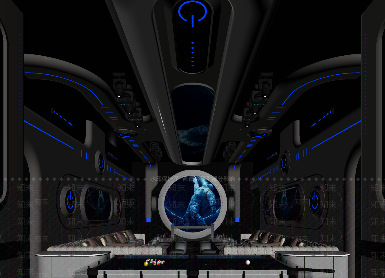 现代台球室3D模型下载【ID:1214168580】