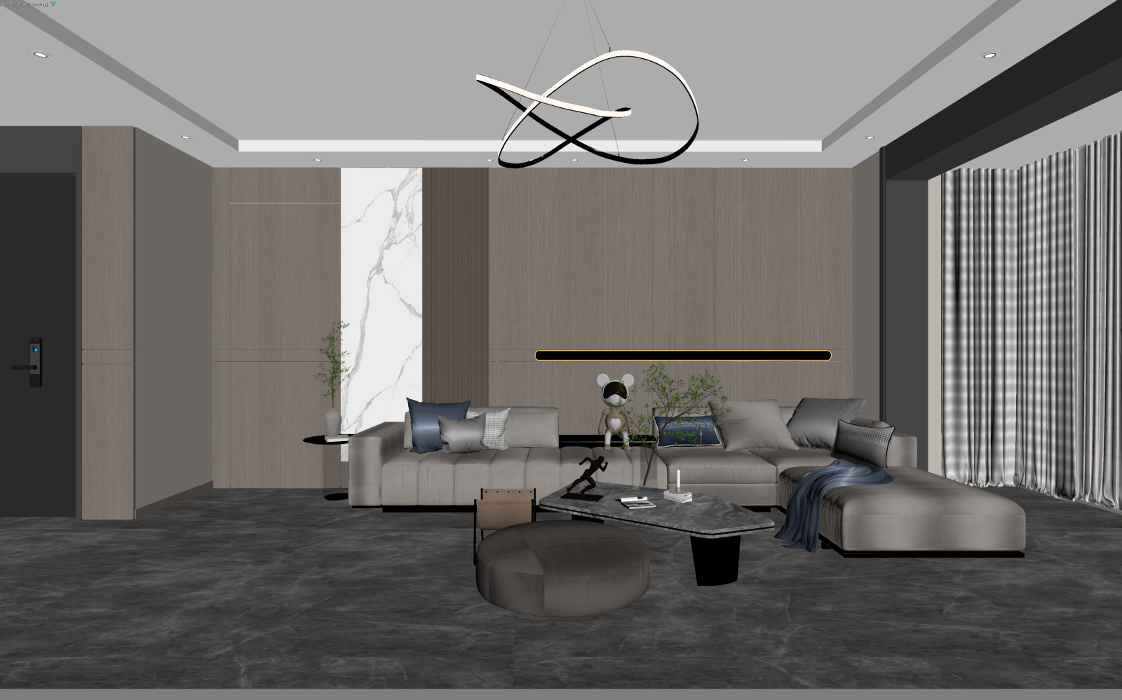 现代家居客厅3D模型下载【ID:1221472722】