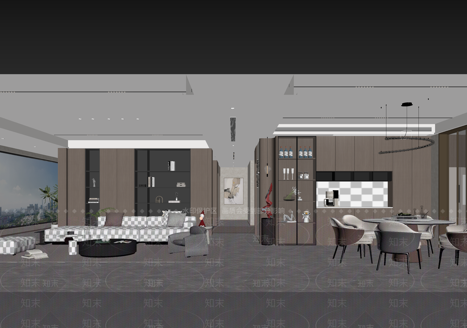现代客餐厅3D模型下载【ID:1215117502】