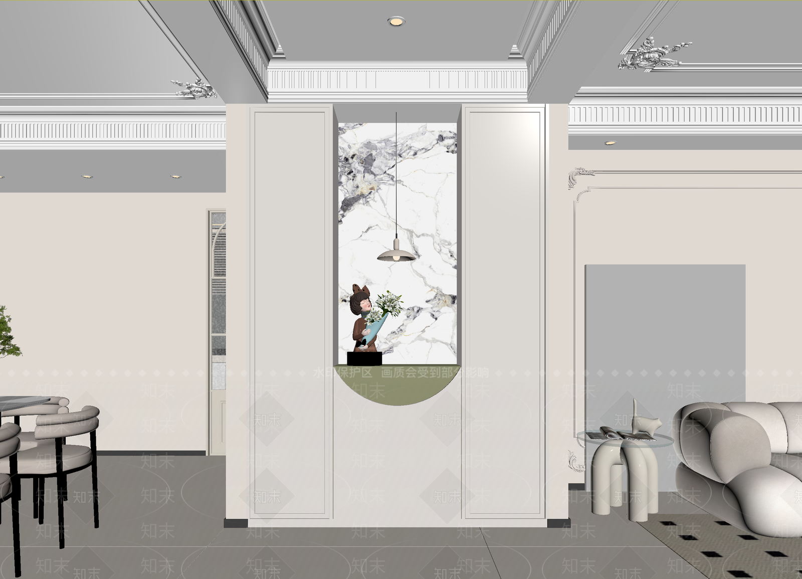 法式客餐厅3D模型下载【ID:1215036351】
