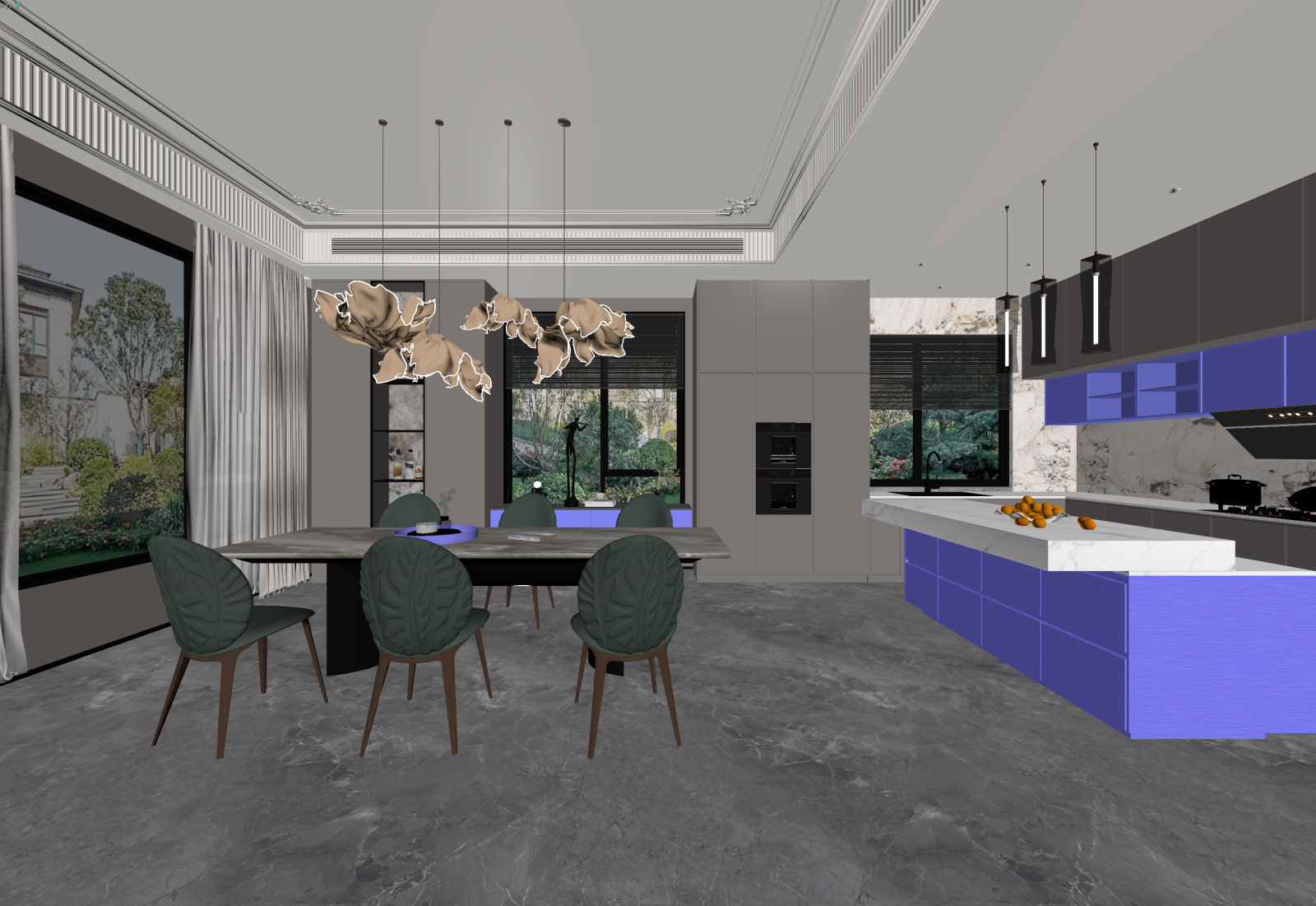 现代客餐厅3D模型下载【ID:1221531142】