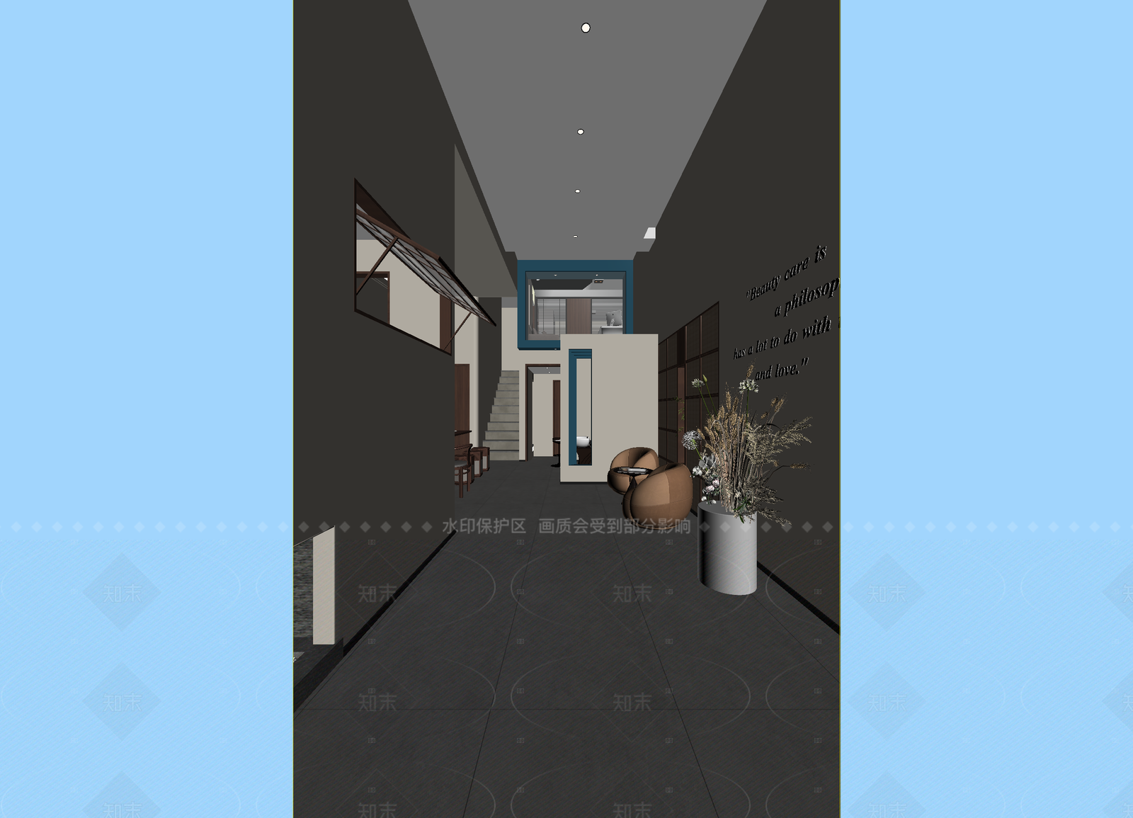 侘寂酒店大堂3D模型下载【ID:1214982750】