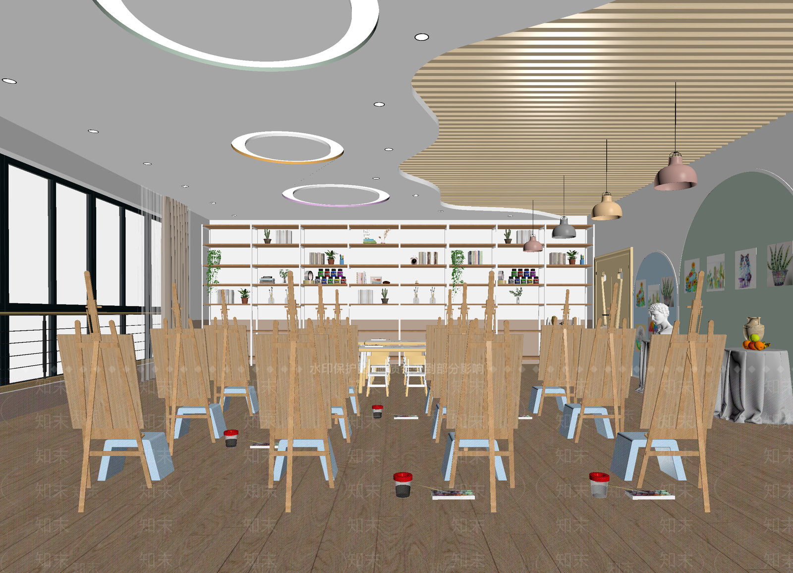 现代教室3D模型下载【ID:1214171834】