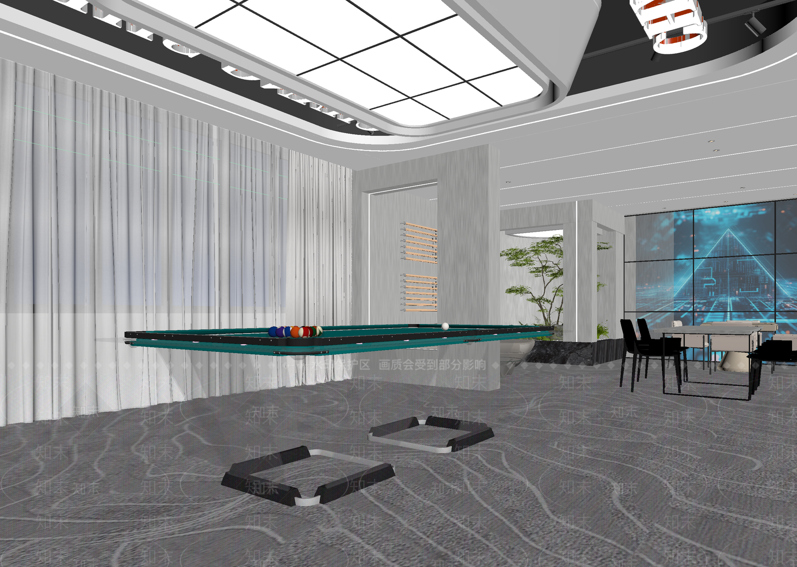 现代台球室3D模型下载【ID:1215051521】