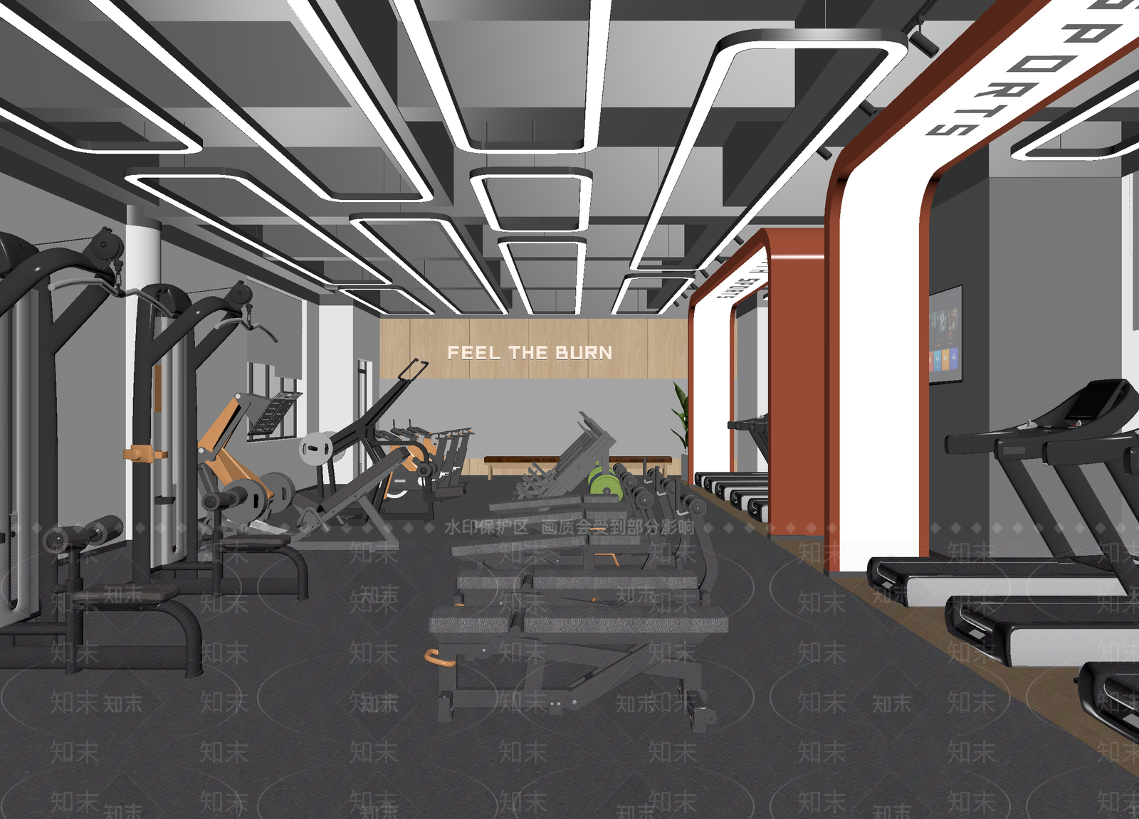 现代健身房3D模型下载【ID:1214056854】