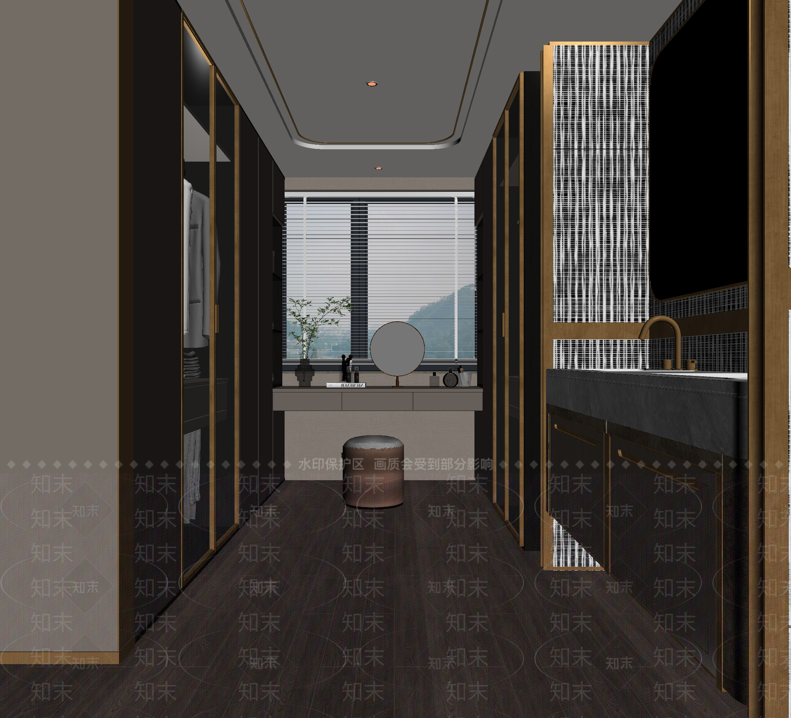 现代衣帽间3D模型下载【ID:1214368778】