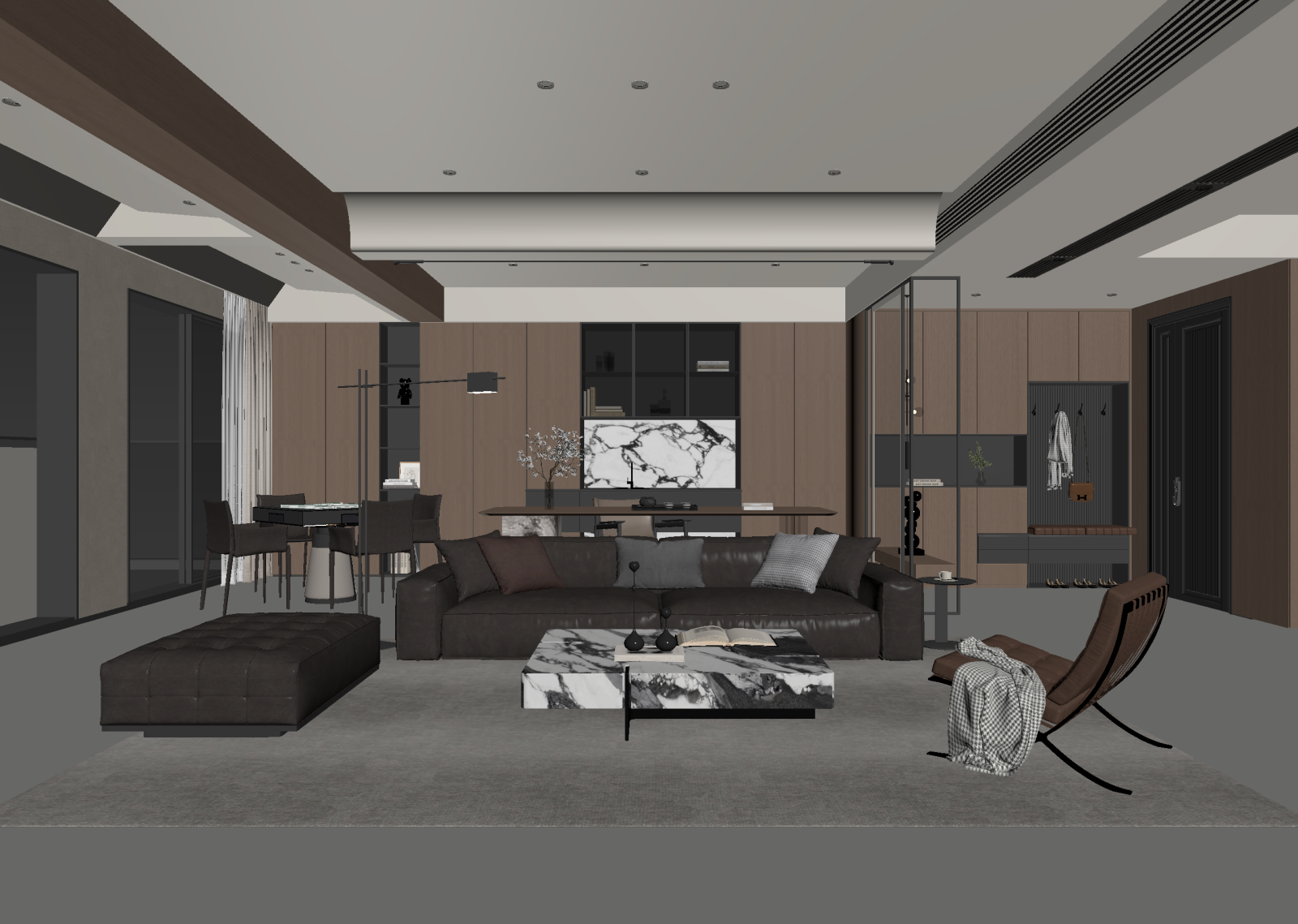现代客餐厅3D模型下载【ID:1222034890】