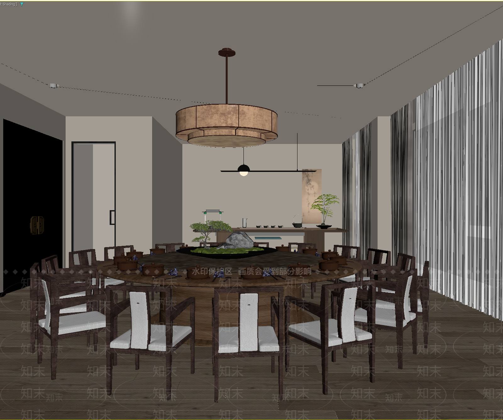 新中式茶馆3D模型下载【ID:1213954116】