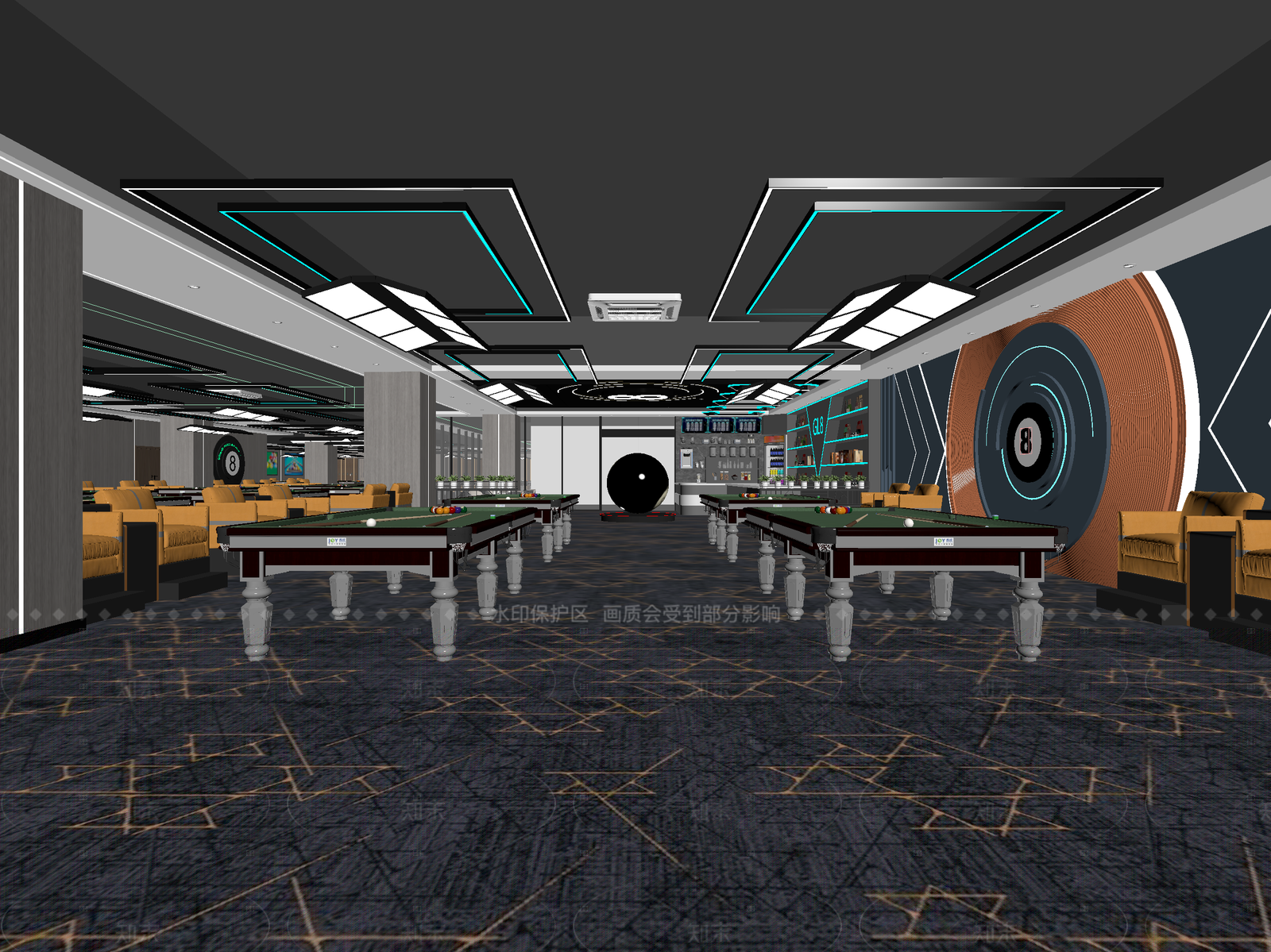 现代台球室3D模型下载【ID:1214584376】