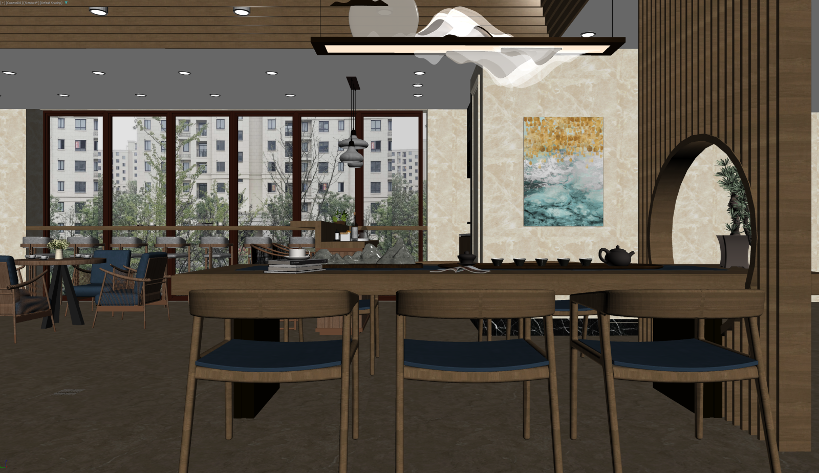 新中式茶馆3D模型下载【ID:1221669479】