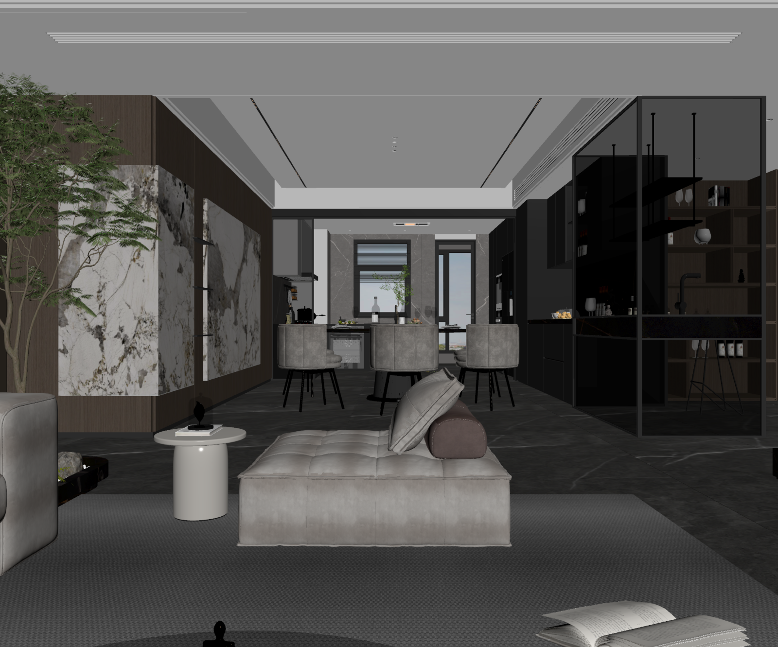 现代客餐厅3D模型下载【ID:1221499630】