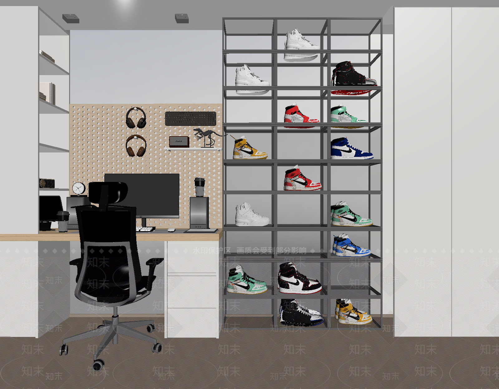 现代鞋柜3D模型下载【ID:1213894251】
