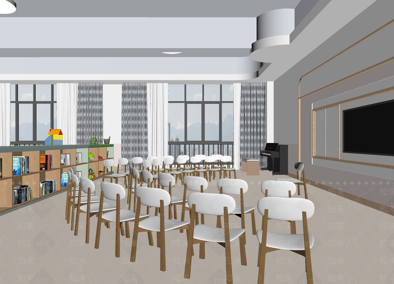 现代教室3D模型下载【ID:1214728235】