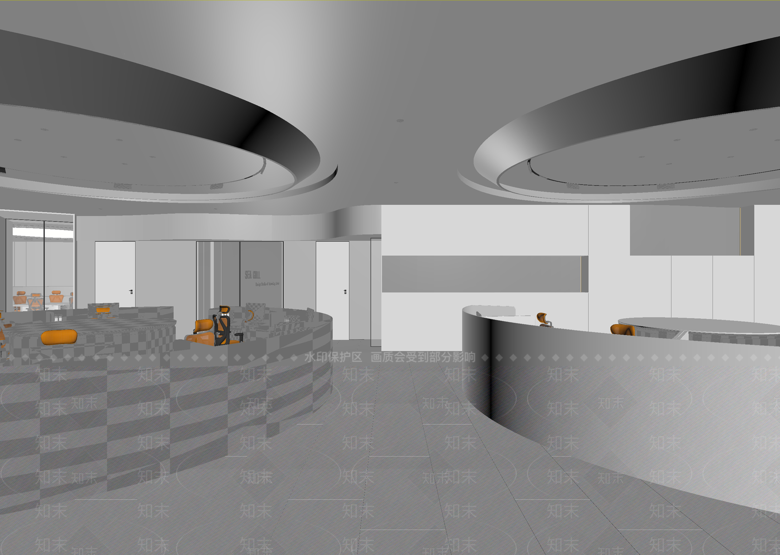 现代办公大厅3D模型下载【ID:1214375664】