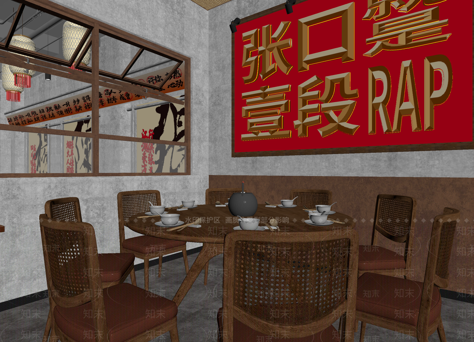 工业风其他餐饮空间3D模型下载【ID:1214149621】