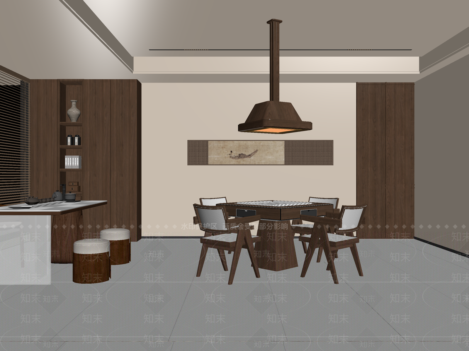 新中式茶室3D模型下载【ID:1215141167】