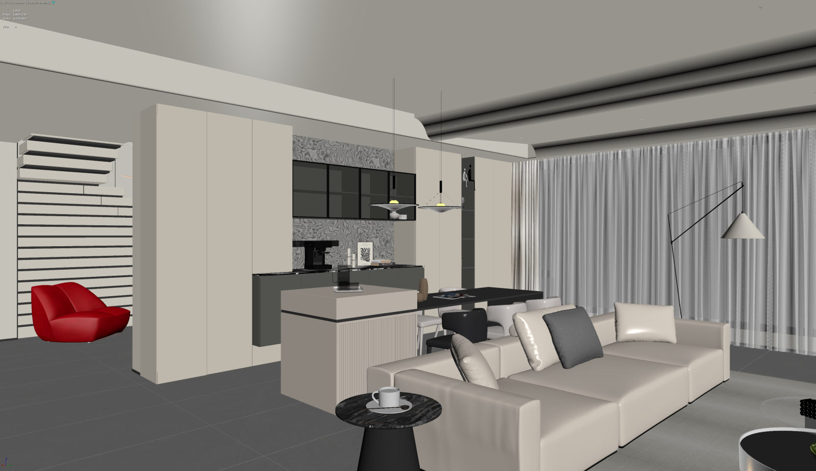 现代客餐厅3D模型下载【ID:1221765913】