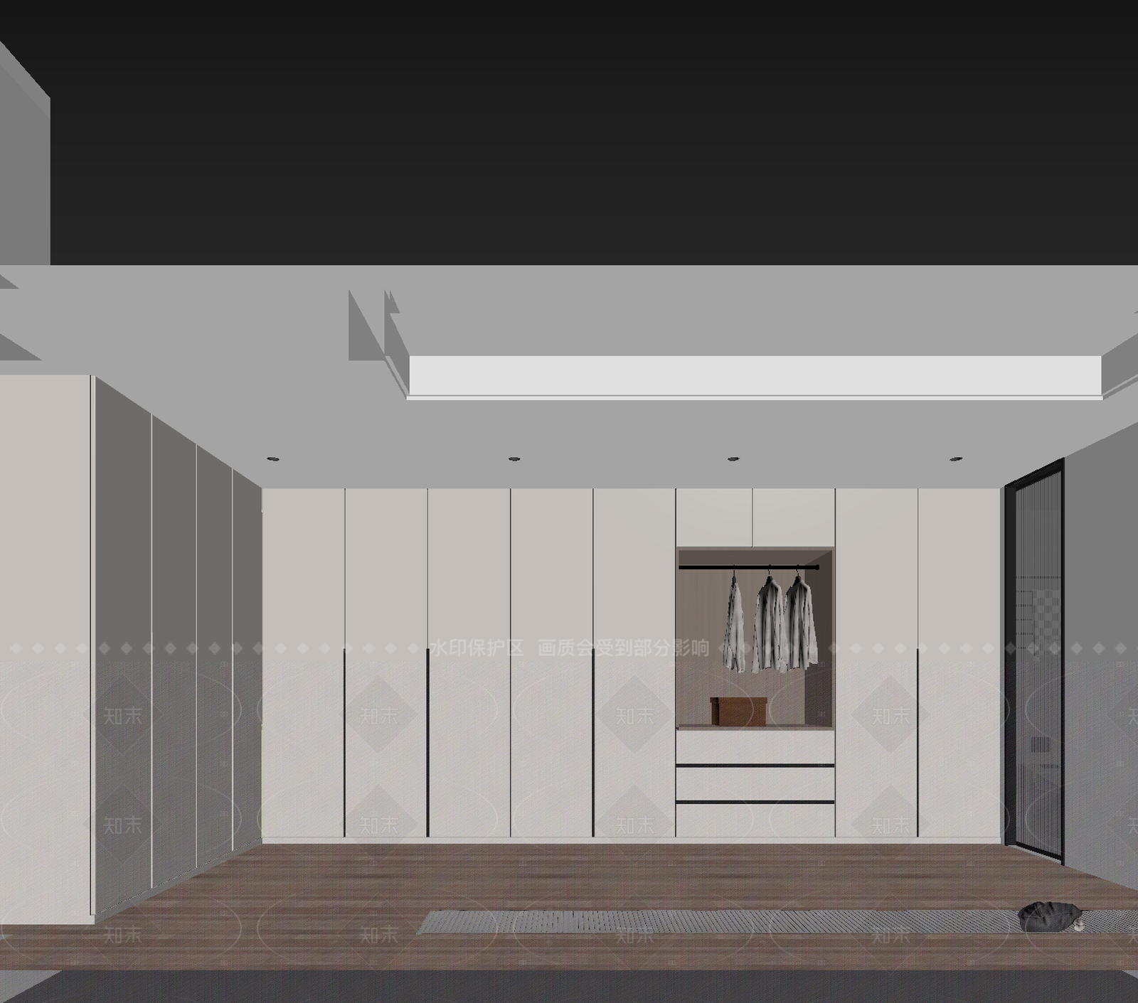 现代衣帽间3D模型下载【ID:1214631736】