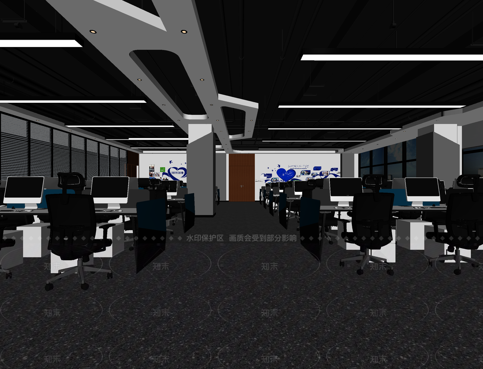 现代办公区3D模型下载【ID:1214570850】