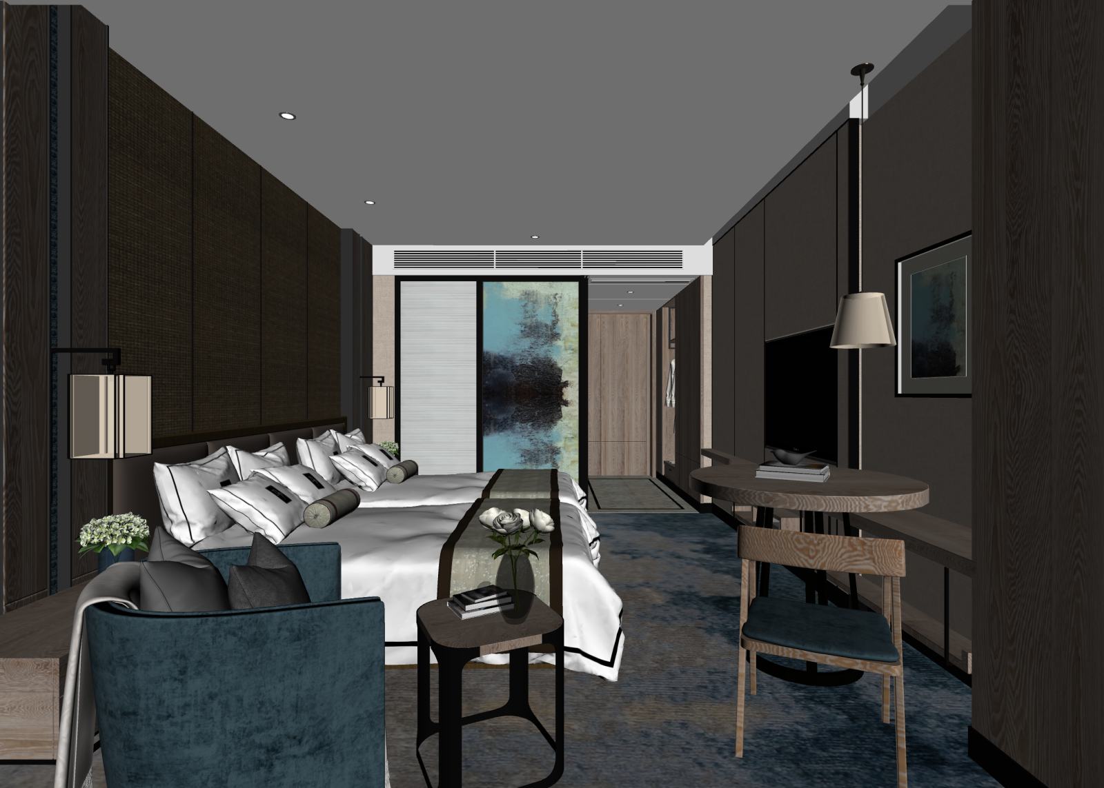 现代家居卧室3D模型下载【ID:1222011981】