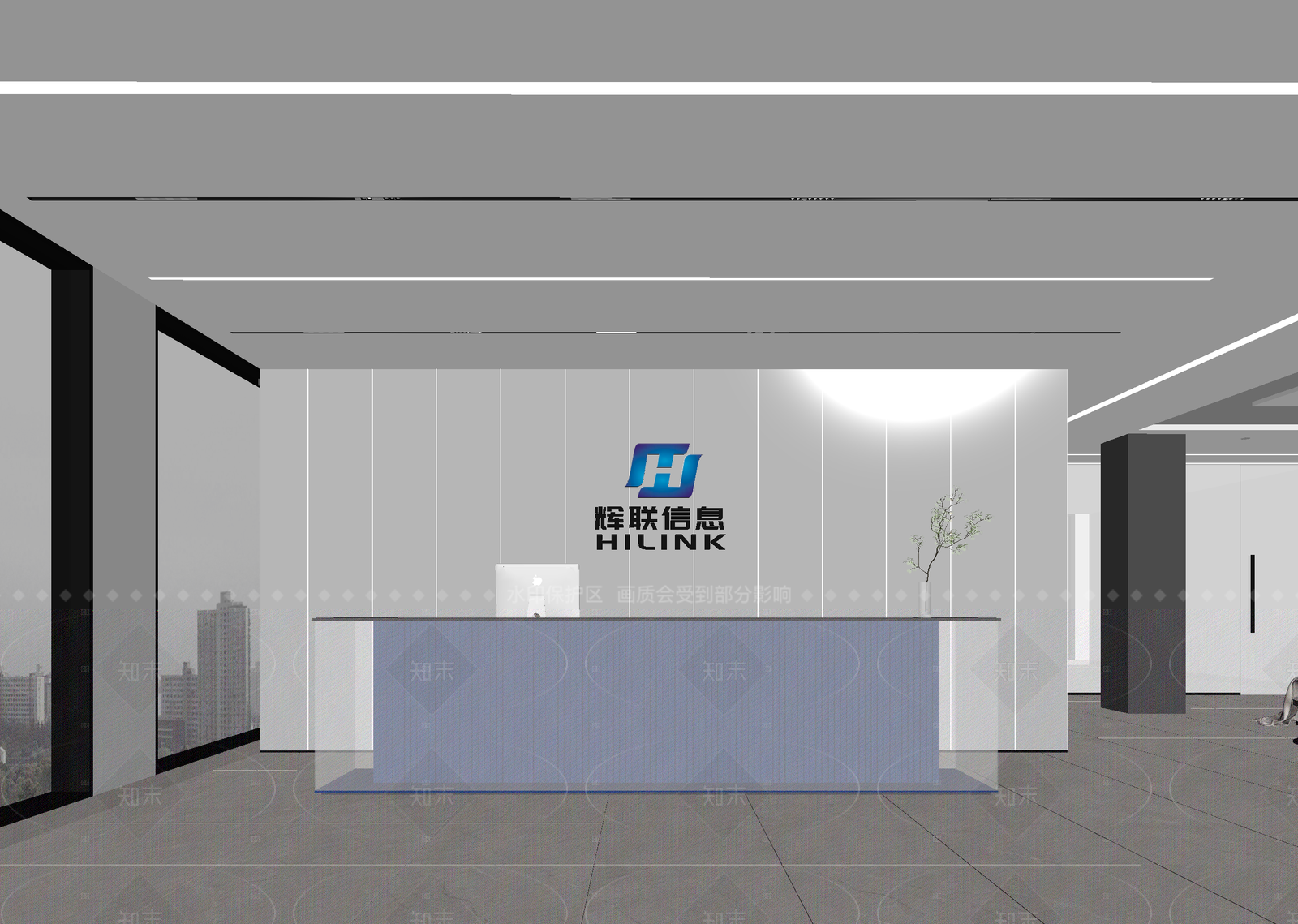 现代办公大厅3D模型下载【ID:1214615720】