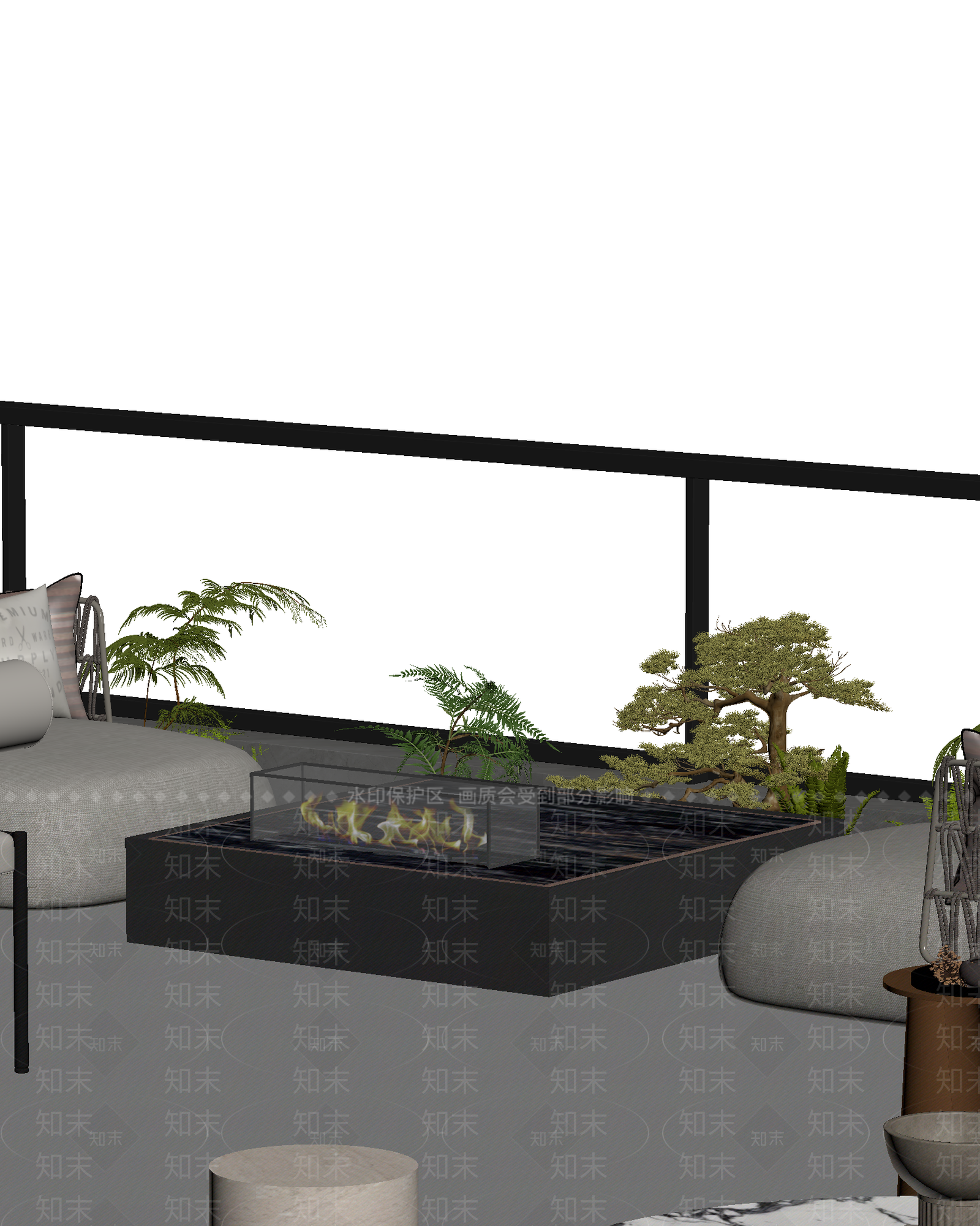 现代阳台3D模型下载【ID:1214063837】