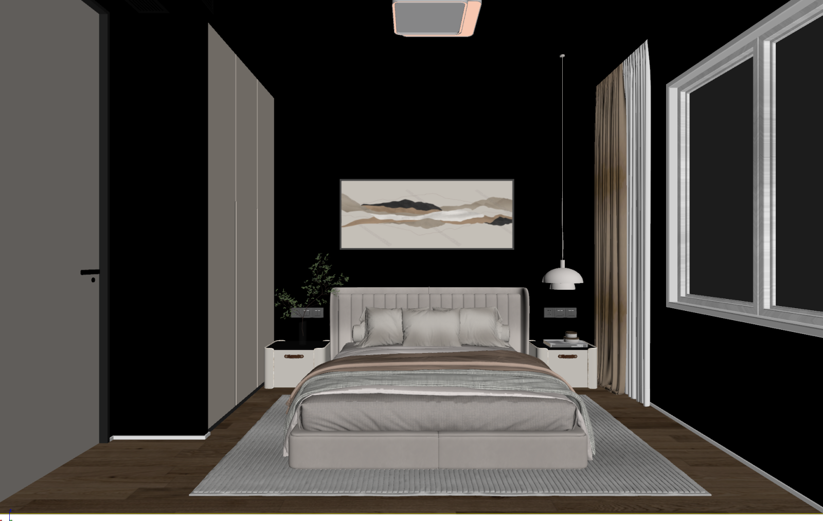 现代家居卧室3D模型下载【ID:1221490882】