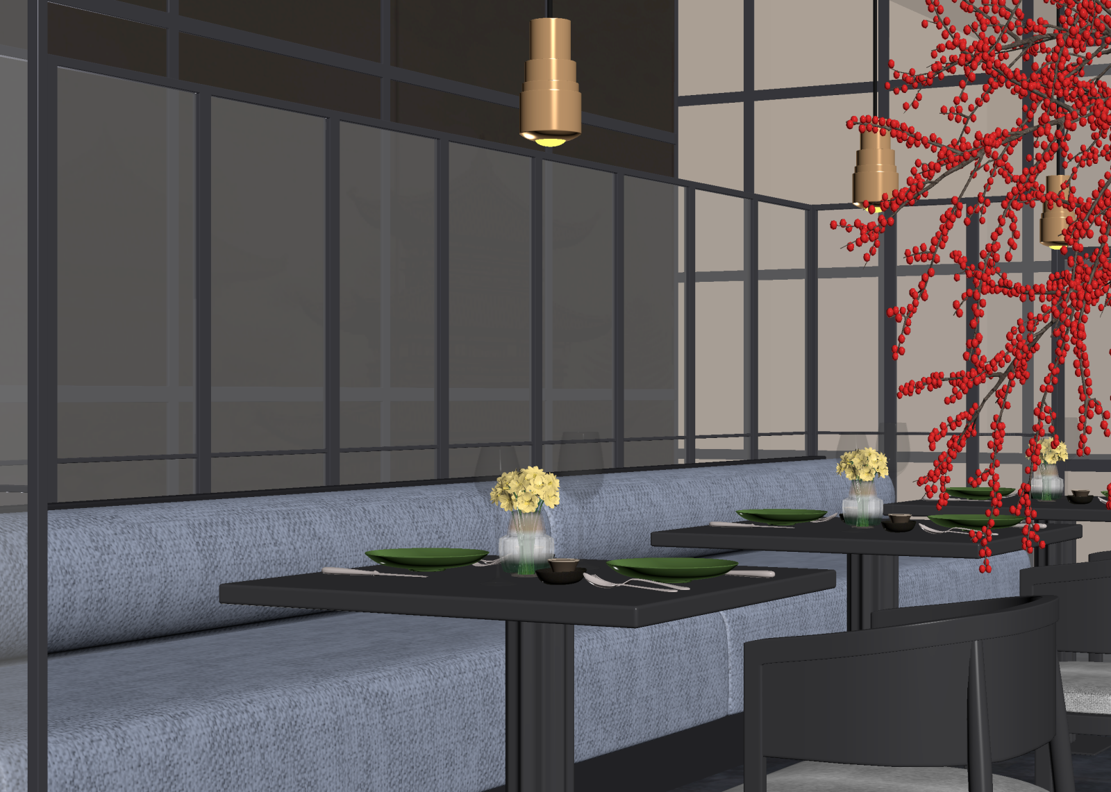 新中式酒店餐厅3D模型下载【ID:1221709629】