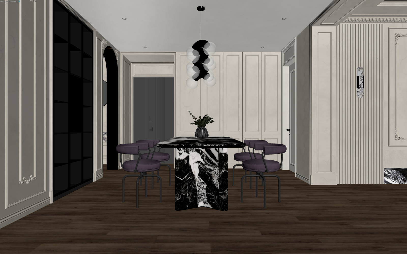 法式家居餐厅3D模型下载【ID:1221735401】