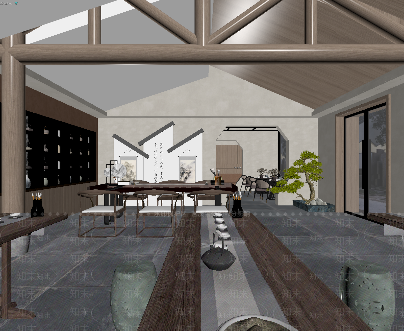 茶馆3D模型下载【ID:1214452799】