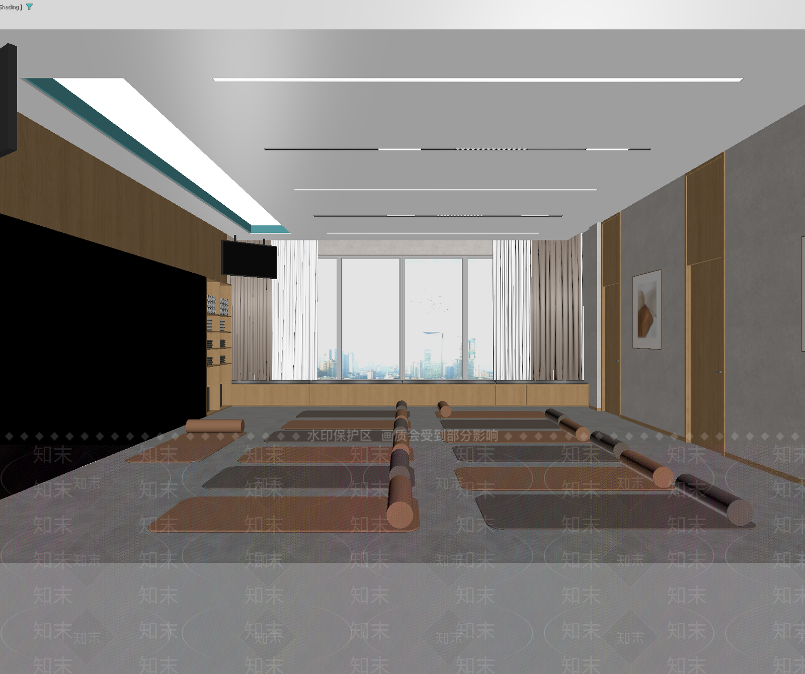 现代瑜伽室3D模型下载【ID:1213927719】