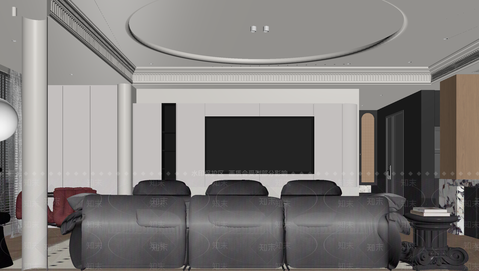 现代影音室3D模型下载【ID:1214457126】