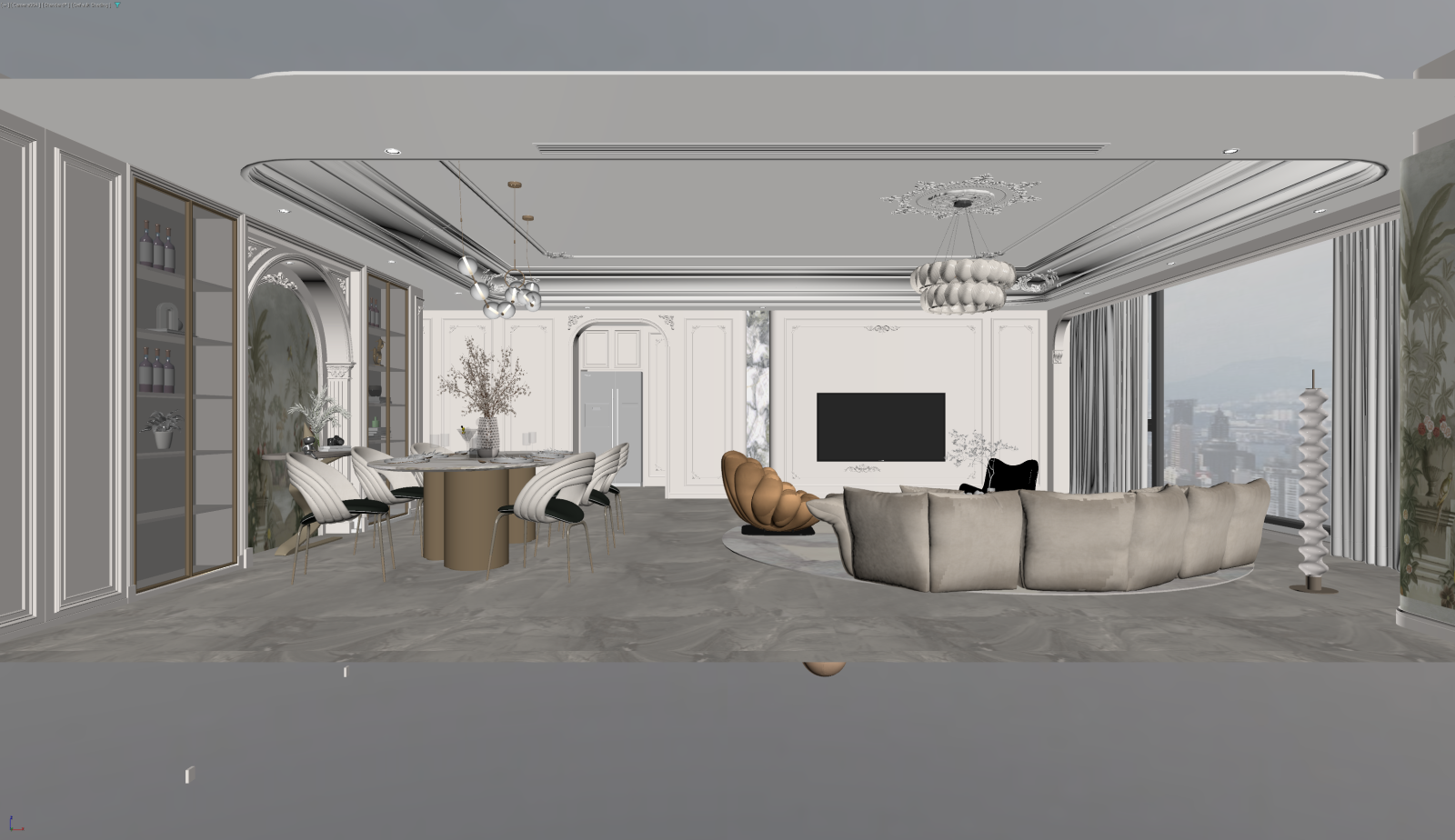 法式客餐厅3D模型下载【ID:1222105016】