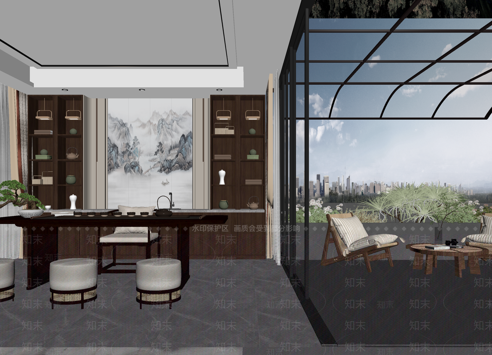 新中式茶馆3D模型下载【ID:1214061140】