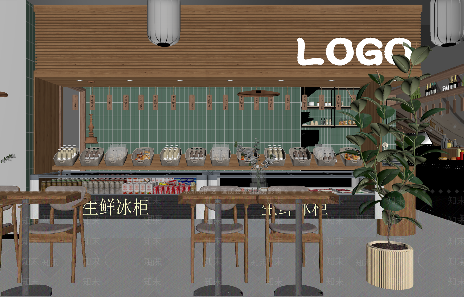 日式奶茶店3D模型下载【ID:1213958875】