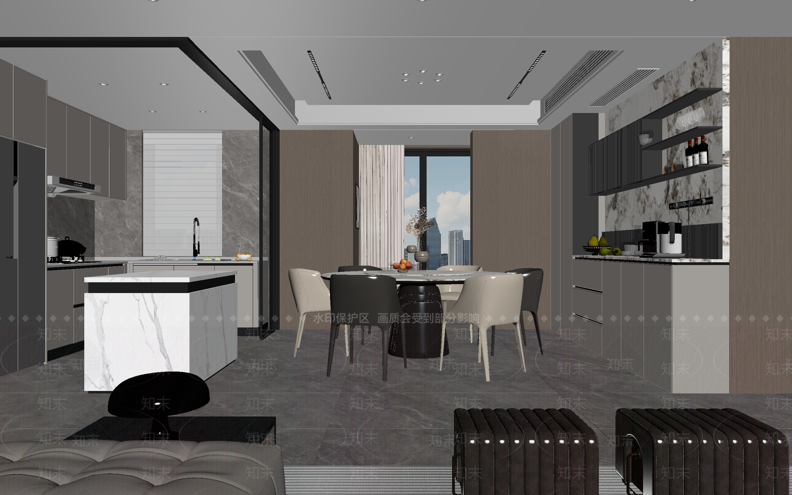现代酒店客房3D模型下载【ID:1215185262】