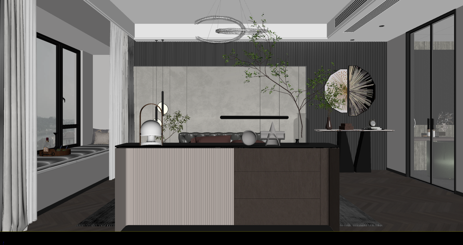 现代客餐厅3D模型下载【ID:1221977615】