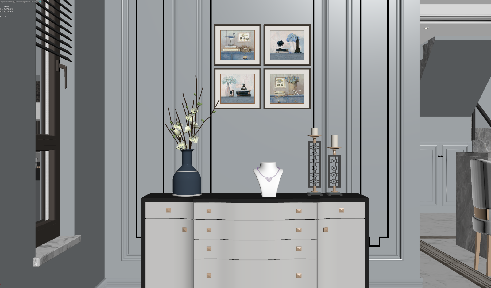 美式玄关3D模型下载【ID:1222028676】