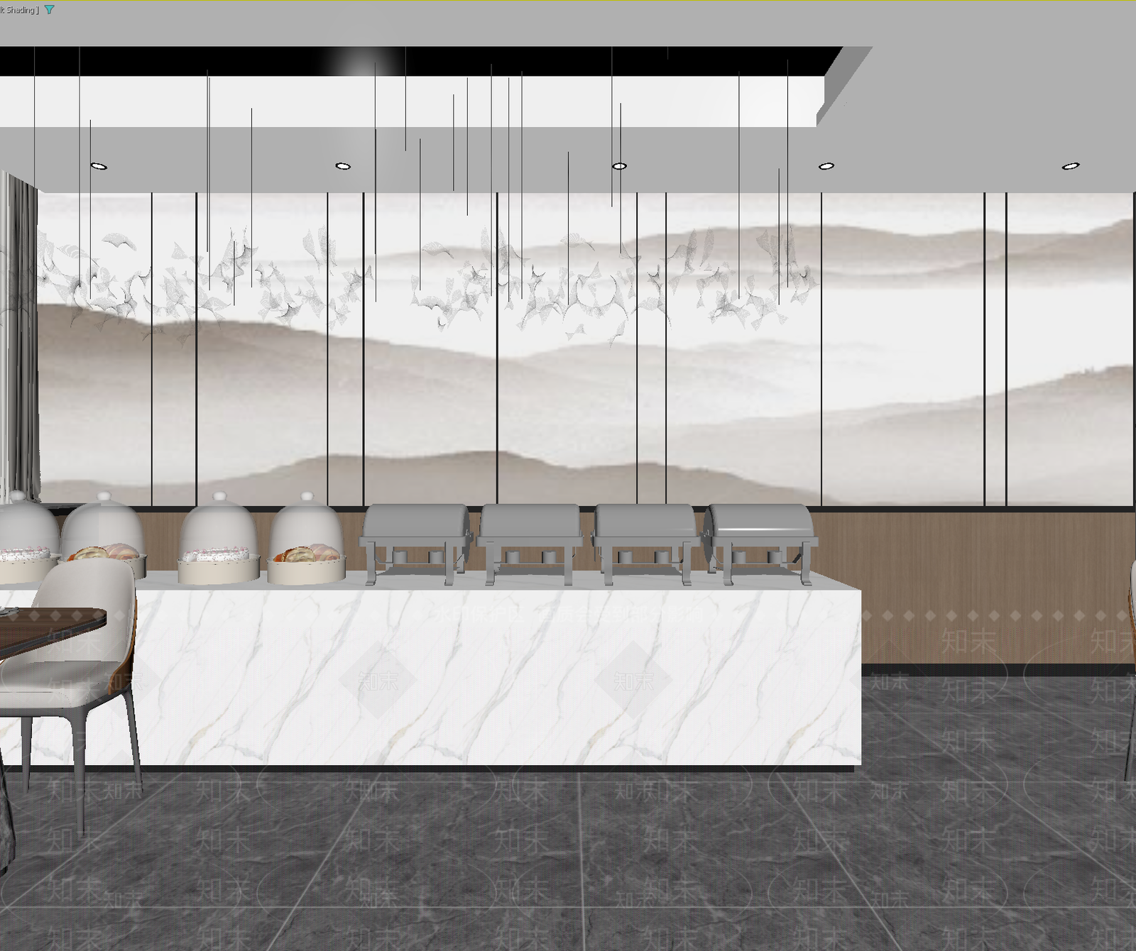 新中式自助餐厅3D模型下载【ID:1213929325】