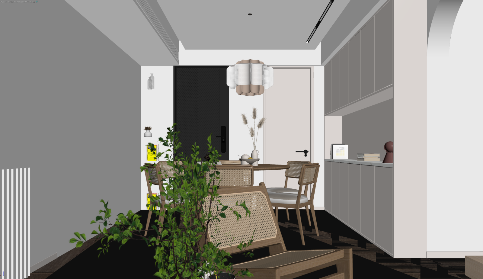 现代家居餐厅3D模型下载【ID:1221662891】