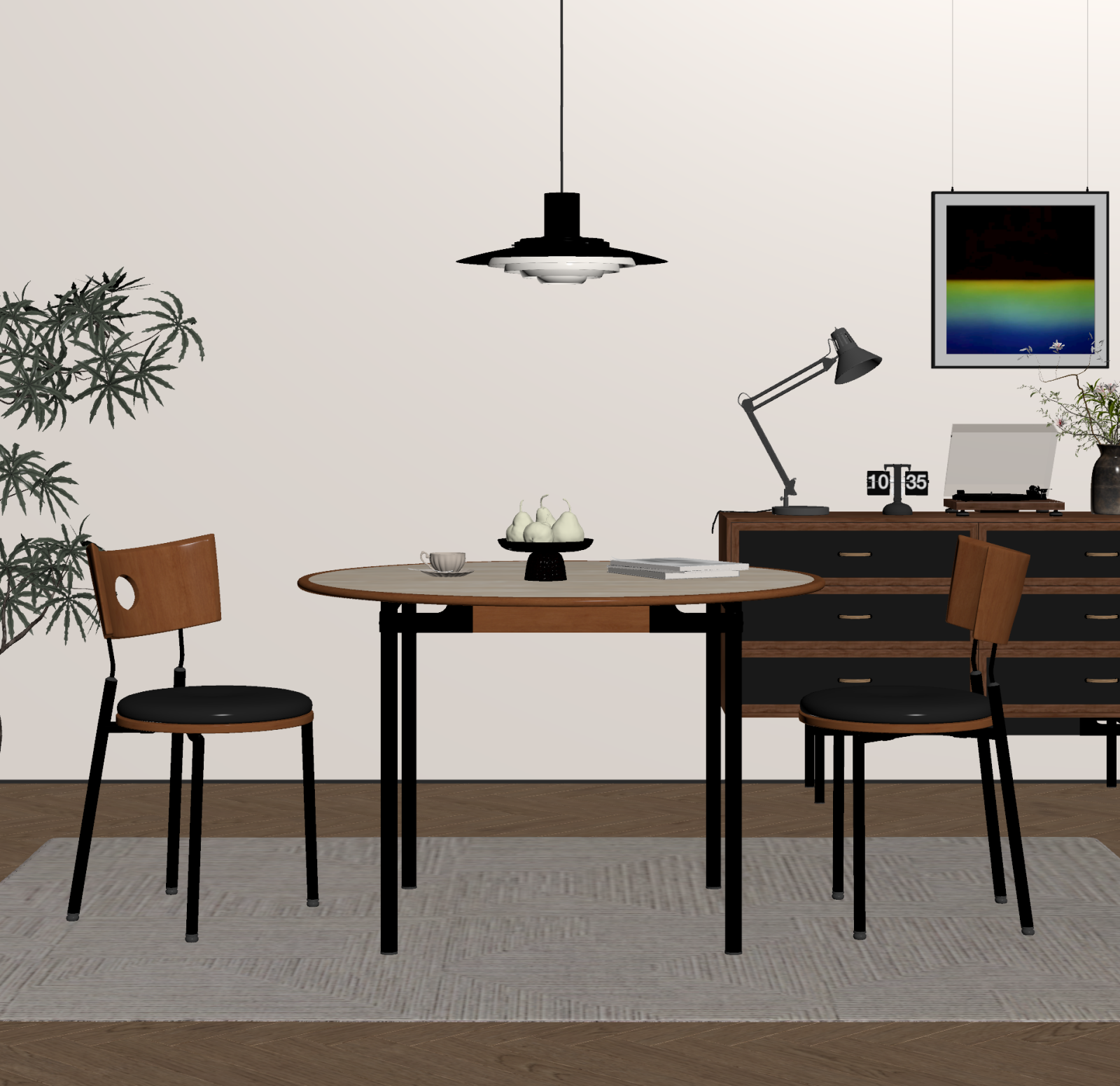 现代家居餐厅3D模型下载【ID:1221495836】