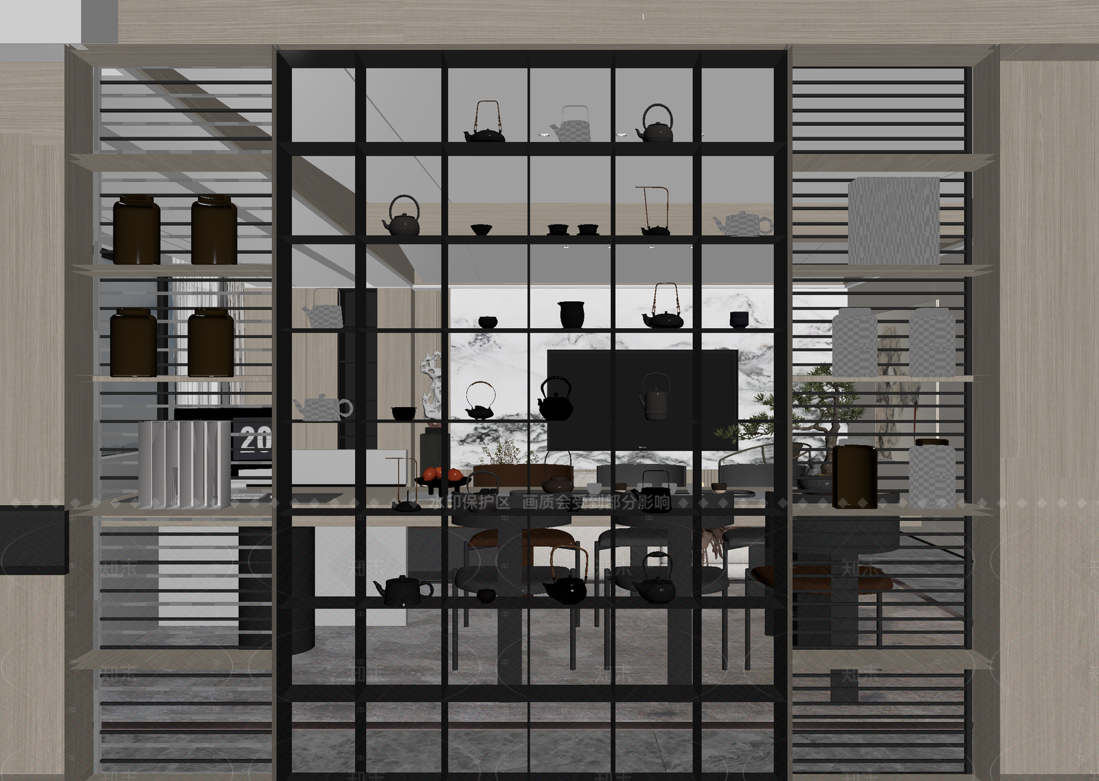 新中式茶馆3D模型下载【ID:1214571349】