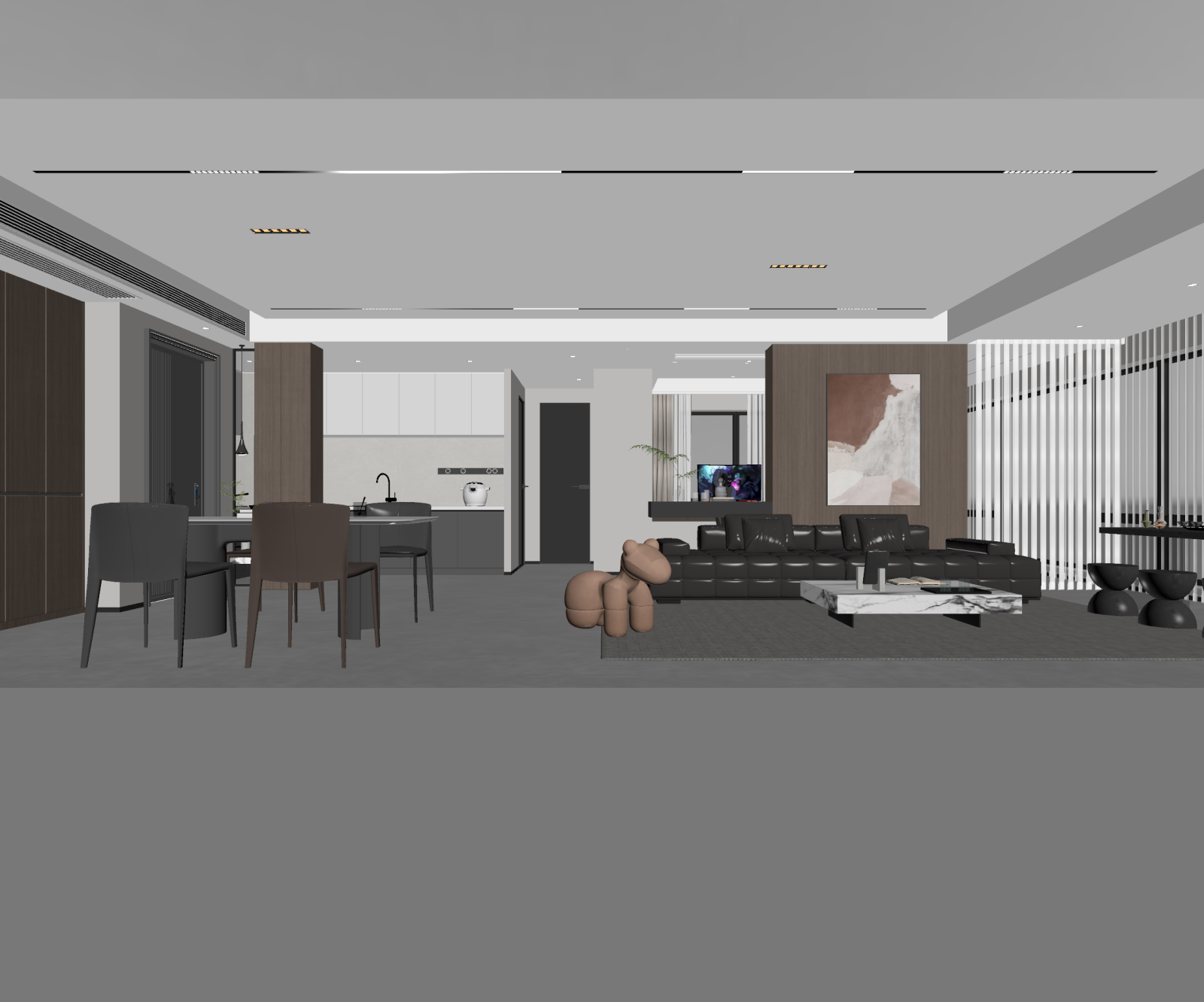 现代客餐厅3D模型下载【ID:1221979336】