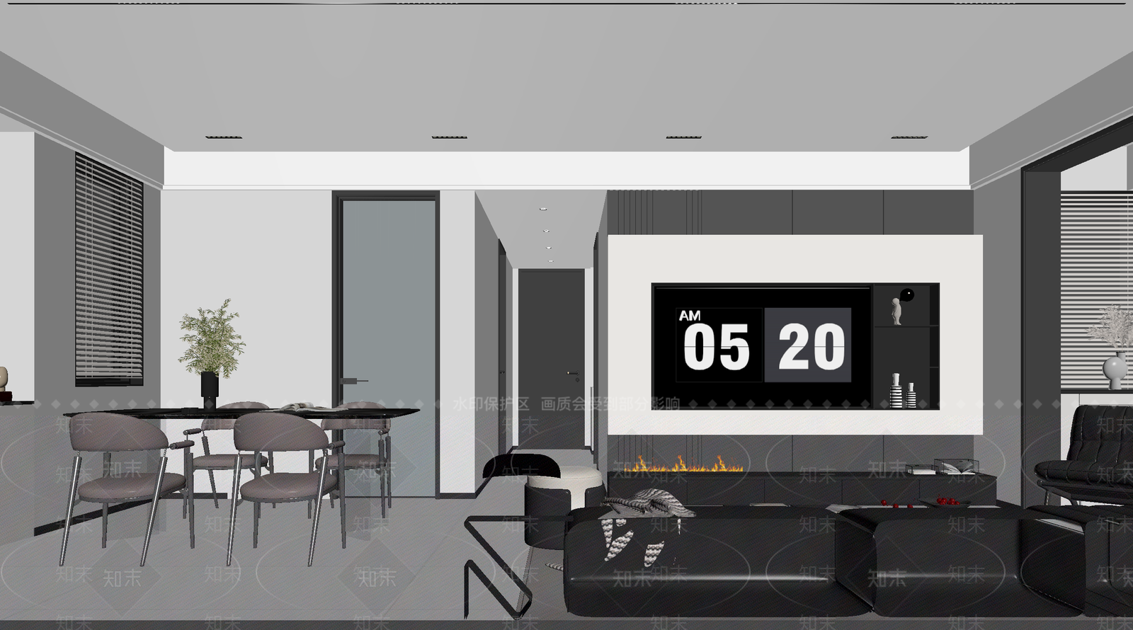 简约客餐厅3D模型下载【ID:1215192743】