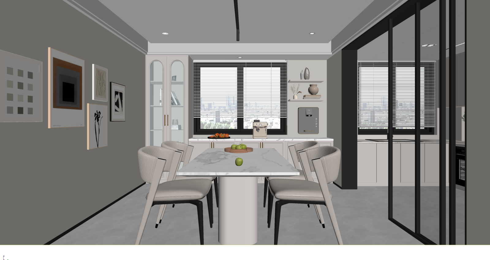 现代家居餐厅3D模型下载【ID:1221678382】