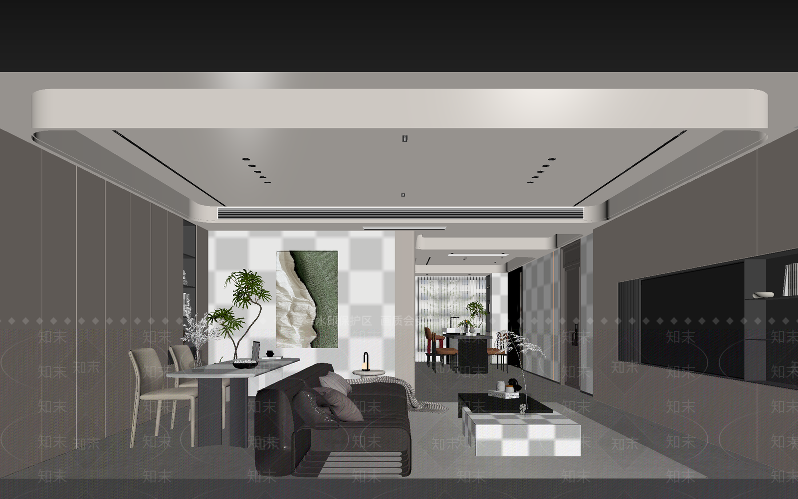现代客餐厅3D模型下载【ID:1215061378】