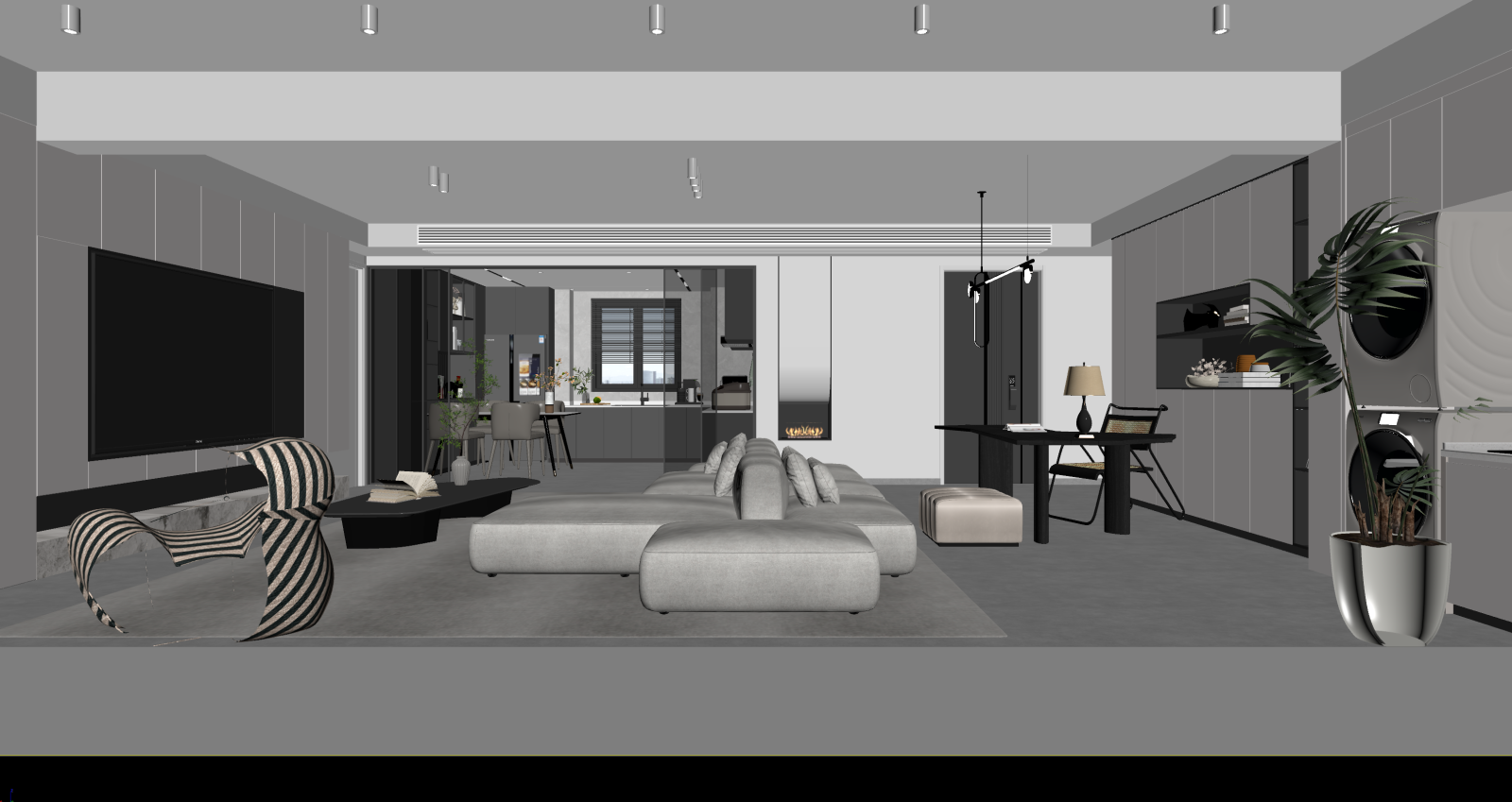 现代客餐厅3D模型下载【ID:1221636737】