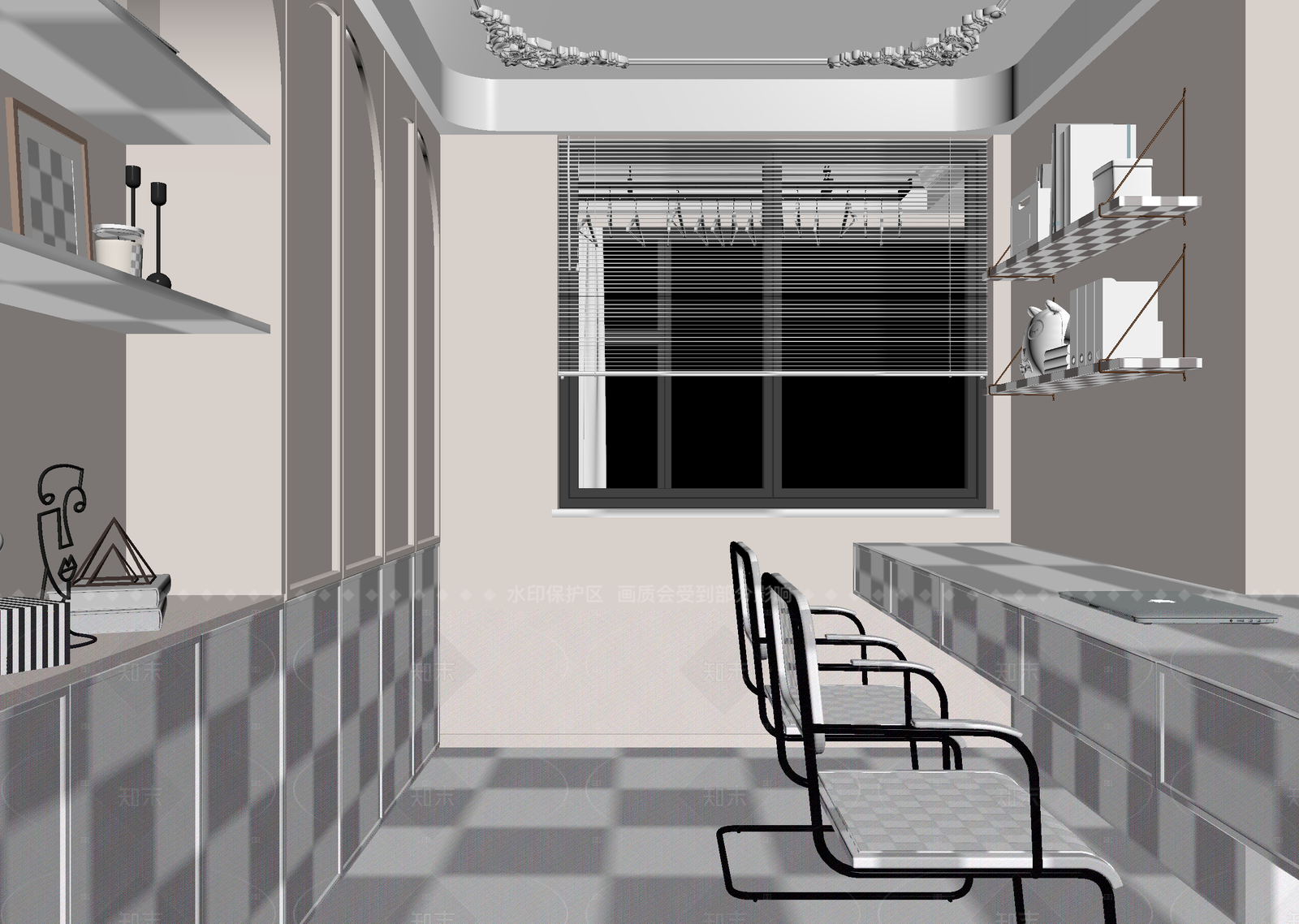 法式书房3D模型下载【ID:1214584819】