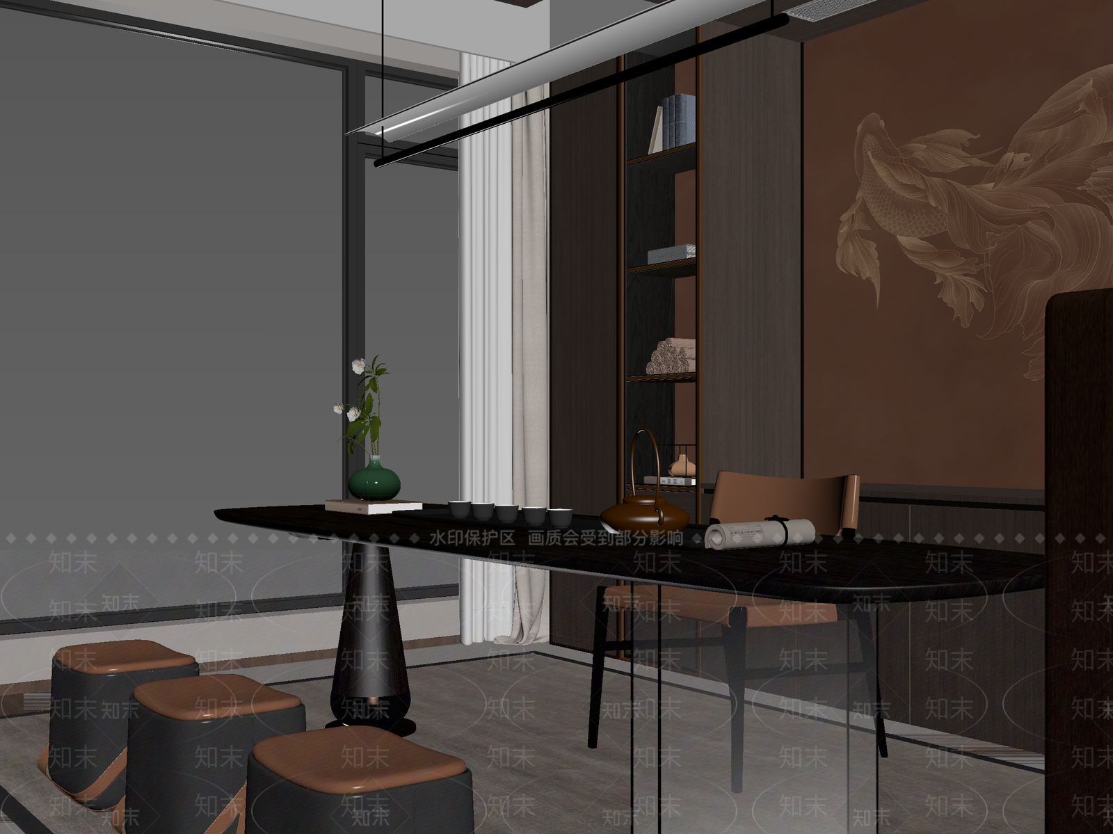 新中式茶馆3D模型下载【ID:1215020214】